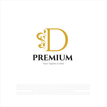 Letter d Royal Luxury Brand Symbol Design Template gold