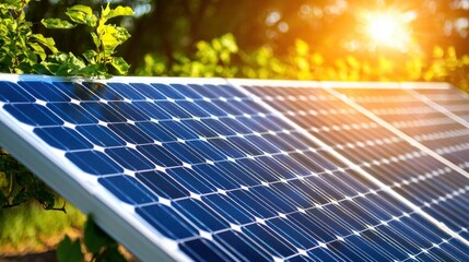 Poster - Solar panel installation generating clean energy in a sunny environment for sustainable future