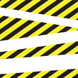 © BEST TOP CRAFT - Warning Strips vector illustration of black and yellow Police stripe border. Stripes on the diagonal, danger vector template sign background, danger sign, Danger area mark, line danger stripe.