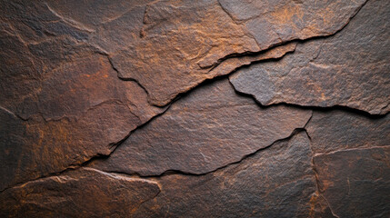 Wall Mural - Dark brown rock texture with subtle black and gray tones, showcasing natural cracks and layers. This rugged surface evokes sense of earthiness and strength