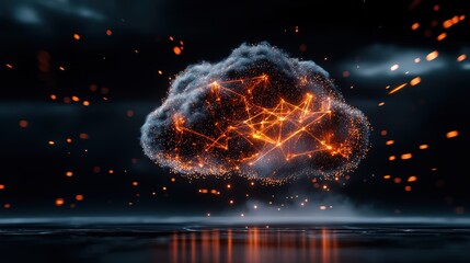 Poster - Abstract Cloud with Illuminating Network Connections