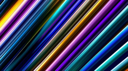 Poster - Abstract diagonal lines of vibrant colors including blue, purple, and orange. Modern art design with dynamic flow and energy. Creative digital background concept