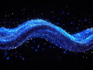 Poster - Dynamic blue light waves abstract background digital art dark environment visual concept for creativity