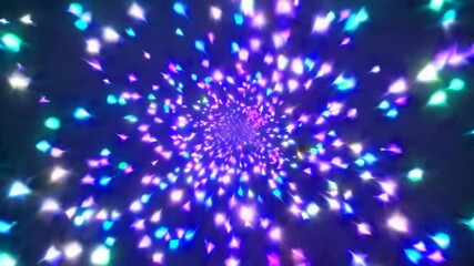 Poster - Colorful abstract vortex of shimmering lights in blue, purple, and white hues. Digital art and cosmic energy concept