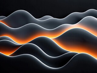 Aufkleber - Dynamic flowing waves abstract digital art visual design dark background close-up perspective motion concept