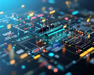 Poster - Abstract Digital Technology Data Visualization Concept