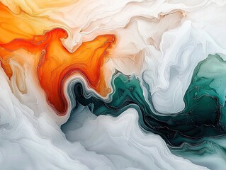 Poster - Fluid abstract art design gallery digital artwork colorful swirls close-up modern aesthetic for home decor