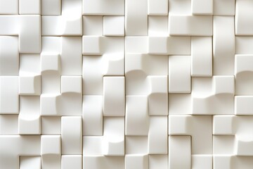Aufkleber - abstract white geometric block pattern background with subtle shadows creating a modern and minimali