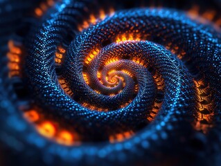 Aufkleber - Dynamic spiral of light and energy abstract digital art illuminated design high-tech environment close-up view