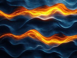 Aufkleber - Dynamic flow of light and color abstract water waves digital art energetic environment close-up view