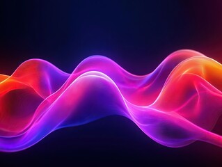 Aufkleber - Dynamic waves of colorful light digital art abstract design vibrant environment close-up view modern concept