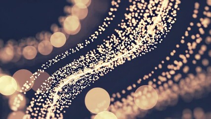 Aufkleber - Abstract golden bokeh light trails on dark background, festive and magical atmosphere. Celebration mood and sparkling design concept