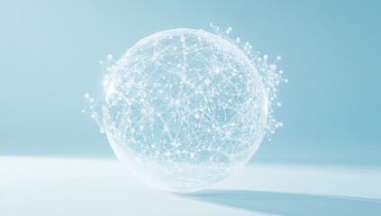 Poster - Global network sphere, digital connections, blue background, tech concept