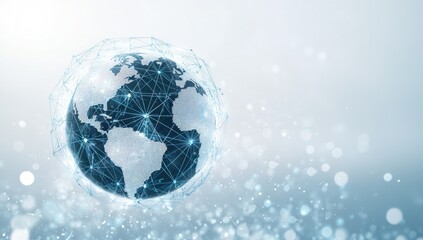 Poster - Global network connection, digital earth, glowing background, web design