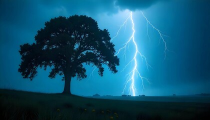 Wall Mural - tree in the night