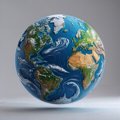 Wall Mural - earth globe on white background