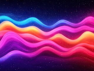 Aufkleber - Dynamic wave patterns in vibrant colors digital art creation abstract environment artistic perspective