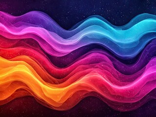 Aufkleber - Dynamic abstract waves of color digital art modern design colorful gradient artistic perspective visual concept