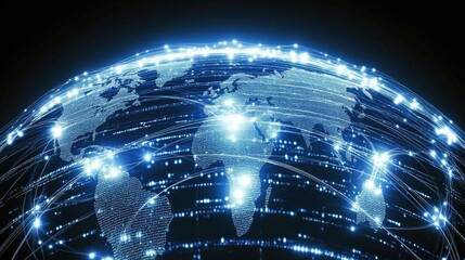 Poster - Global Network Connections, A Digital World Map