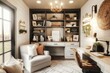 © Zaiseefa - Featuring a floor-to-ceiling bookshelf filled with books and decor.