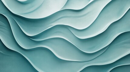 Poster - A serene abstract background featuring flowing waves in cool teal tones, perfect for adding a calming and modern touch to any design project.