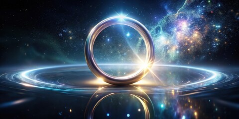 Wall Mural - A Celestial Ring Reflecting the Cosmos An Enigmatic Portal to the Infinite Depths of Space