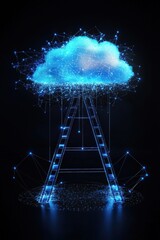 Poster - Digital Cloud and Ladder on Abstract Background