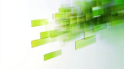 Poster - Abstract design featuring vibrant green shapes and lines, conveying movement and energy. Ideal for backgrounds and creative projects.