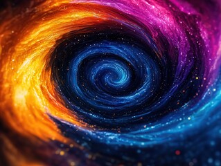 Poster - Cosmic swirl of colors and stars outer space digital art galactic environment abstract view universe concept