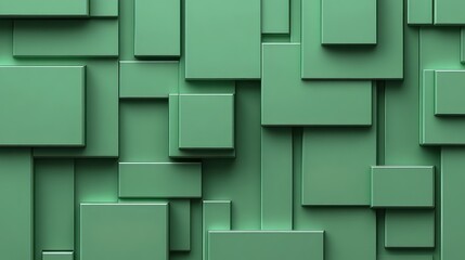 Poster - An abstract background featuring layered green shapes that create a modern, minimalistic design perfect for various creative projects.