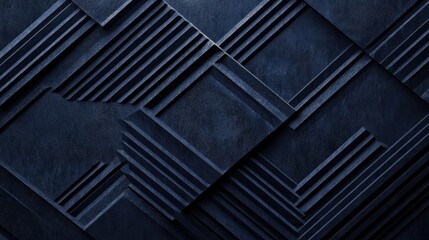 Poster - An abstract dark blue textured background featuring layered geometric shapes, perfect for modern design projects and digital artwork.