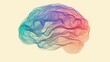 © crazyass - Dynamic artistic brain sketch with colorful sound waves abstract art concept creative mind visualization