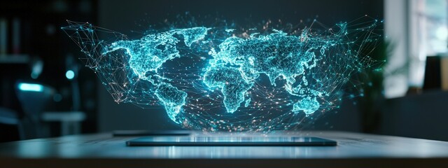 Poster - Digital World Map Visualization Concept