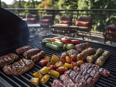 sausages on the grill