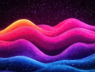 Aufkleber - Vibrant color waves creating cosmic effects digital art abstract style dark background stunning visuals