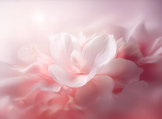 Wall Mural - soft pink flower with delicate petals in a dreamy, light-filled setting. gentle and ethereal floral 