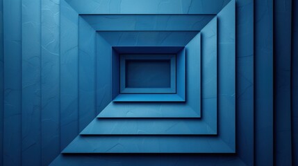 Poster - Abstract blue geometric pattern with layered squares and textured surface