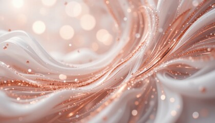 Poster - Abstract swirling patterns with soft bokeh lights and copper hues