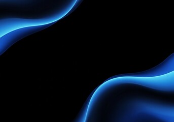 Wall Mural - electric blue light trail in an abstract wave formation, contrasting dramatically with the dark back