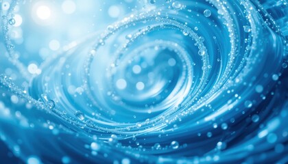 Poster - Mesmerizing abstract blue swirl with water droplets and light effects
