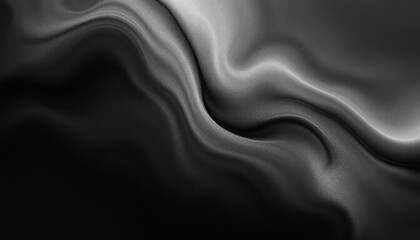 Poster - Abstract black and white fluid waves with smooth flowing texture