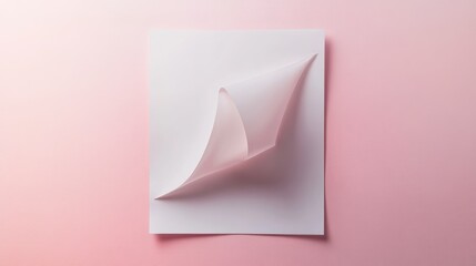 Poster - A blank notepad with white pages on a soft pink background, ready for adding creative content or notes
