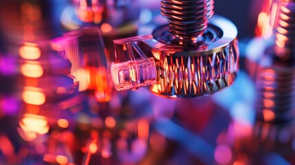 Poster - A close-up view of shielded wires, with vivid colors and metallic tips, emphasizing the complexity and precision of electrical components.