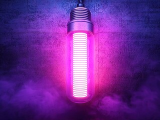 Aufkleber - Vibrant neon light installation urban studio art display modern environment close-up view contemporary concept