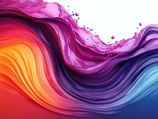Poster - Dynamic flow of colorful abstract paint studio digital art vibrant environment eye-level creative concept
