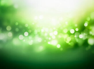 Wall Mural - green bokeh lights create a soft, blurred background with a gradient from dark to bright. the image 