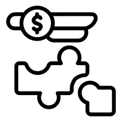 Wall Mural - Finance Puzzle Line Icon