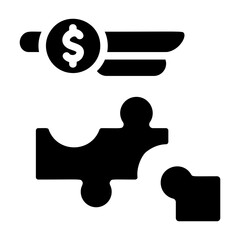 Wall Mural - Finance Puzzle Solid Icon