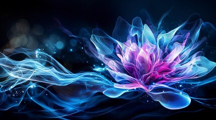 Poster - Mindfulness practice visualization abstract art digital imagery calm environment ethereal viewpoint