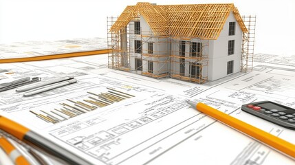 Poster - A high-resolution image showing a construction project's financial plan, with detailed cost estimations, charts, and a budget breakdown.